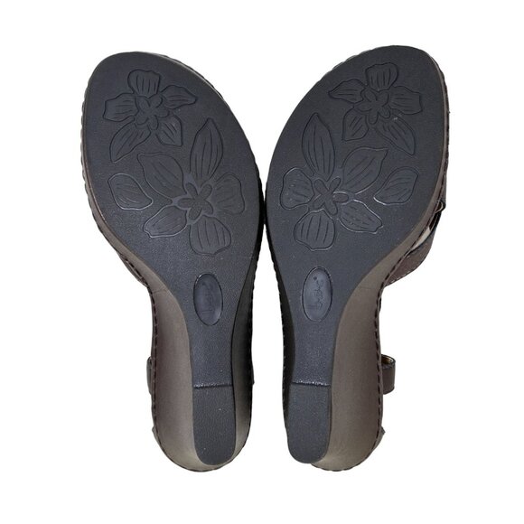 Born Women's Leather Studded Ankle Strap Wedge Sandals in Brown - Sz 9 (40.5) - Picture 5 of 10